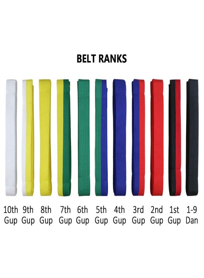 CHIOSHIO Taekwondo Colored Ranking Belts Cotton Martial Arts Judo Karate TKD Aikido Uniform Belt Kids (Black, 220cm) - Image 4